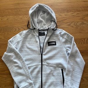 Black and White American Eagle Zip-Up Hoodie